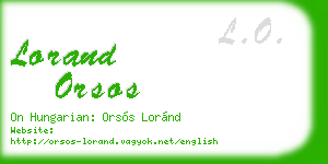 lorand orsos business card
